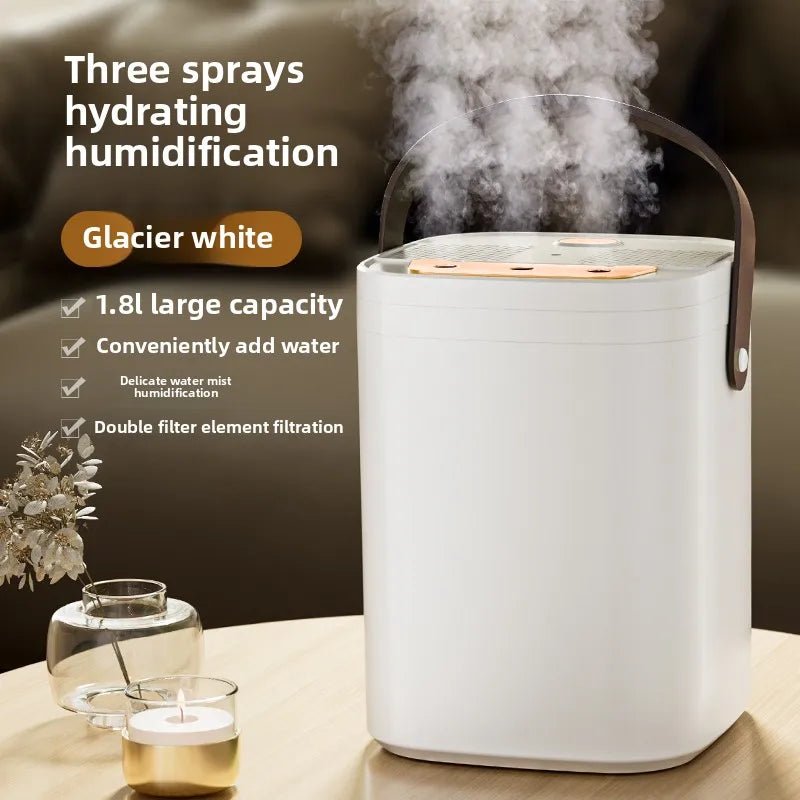 1.8L Portable Humidifier 3‑Hole Spray Ambient Night Light Timing Auto‑Off - WindFrameTech