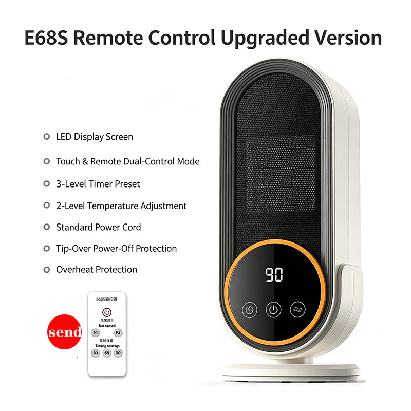 New ceramic PTC heating desktop heater with remote control for small household dormitory electric heaters