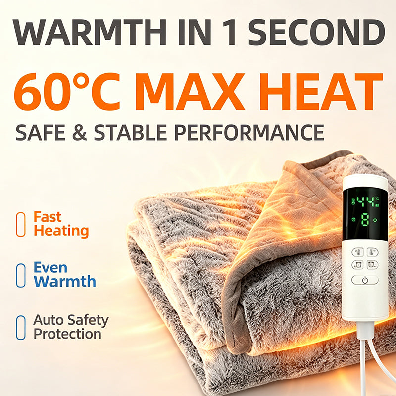 Fast Heating Thickened Electric Heated Blanket, Warm Household Blanket for Single or Two People