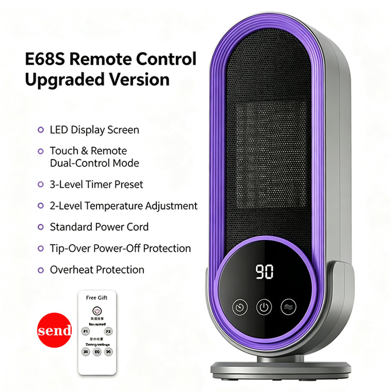 New ceramic PTC heating desktop heater with remote control for small household dormitory electric heaters