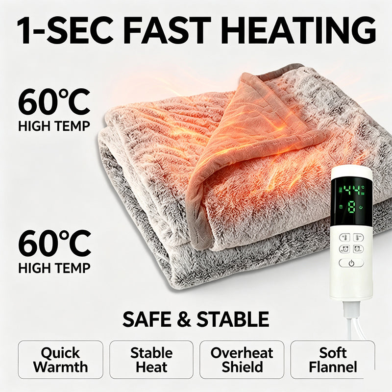 Fast Heating Thickened Electric Heated Blanket, Warm Household Blanket for Single or Two People