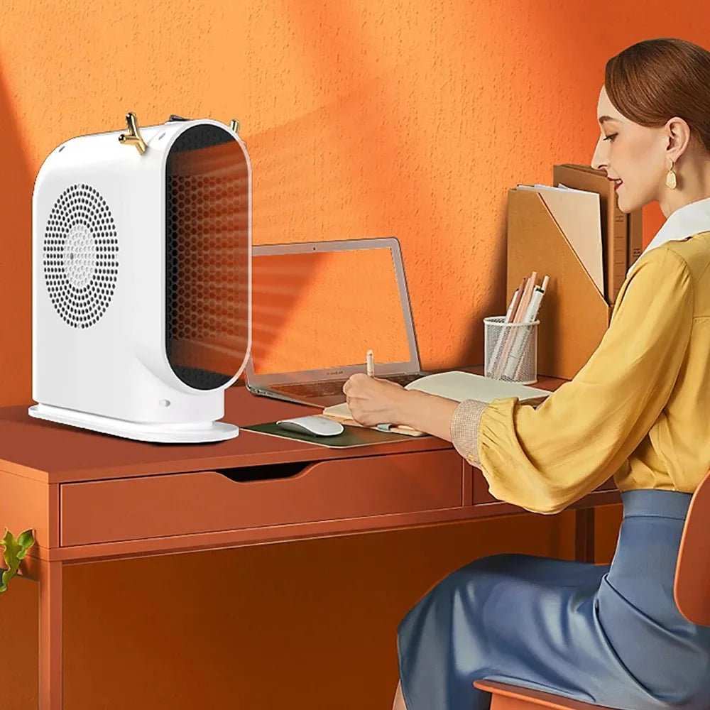 500W Portable Desktop Electric Fan Heater, Intelligent Thermostat Space Heater for Home Winter - WindFrameTech