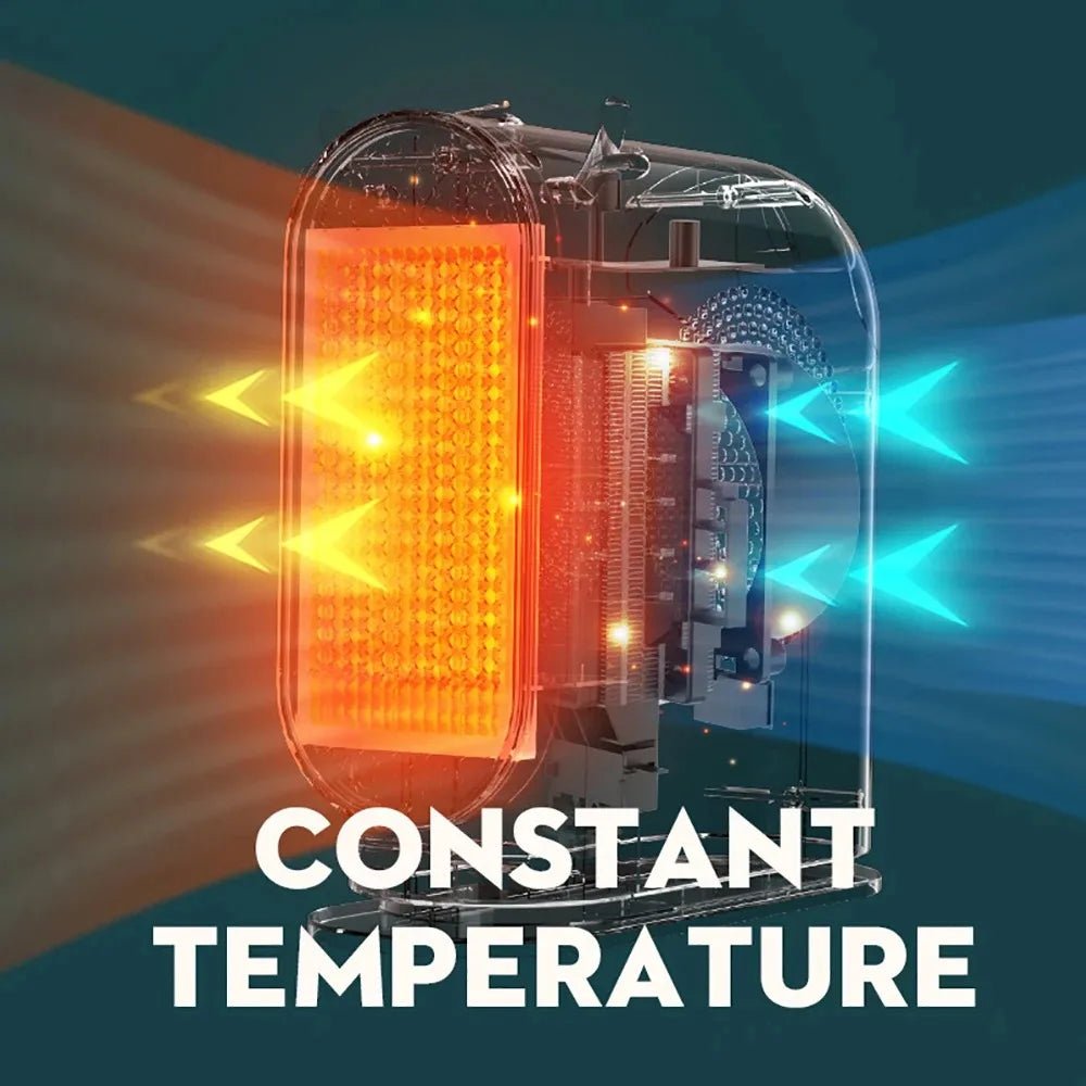 500W Portable Desktop Electric Fan Heater, Intelligent Thermostat Space Heater for Home Winter - WindFrameTech