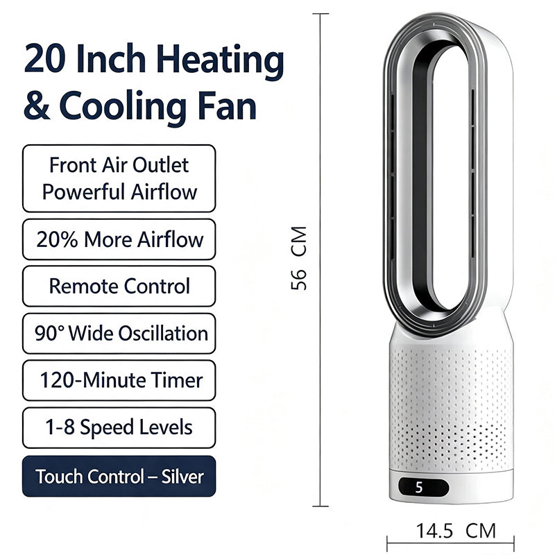 Smart 2-in-1 Cooling & Heating Tower Fan | All-Season Comfort