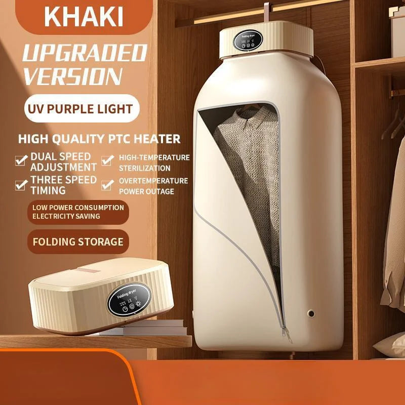 Portable Clothes Dryer Mini Electric Laundry Dryer for Travel Home Apartment Foldable Fabric Drying Bag for Underwear Socks