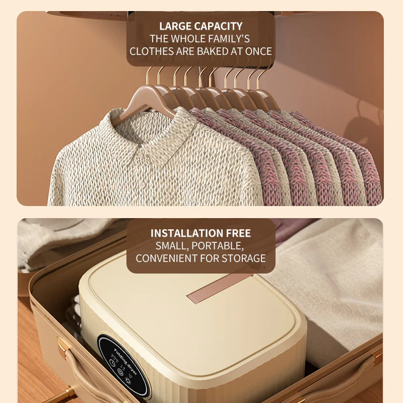 Portable Clothes Dryer Mini Electric Laundry Dryer for Travel Home Apartment Foldable Fabric Drying Bag for Underwear Socks