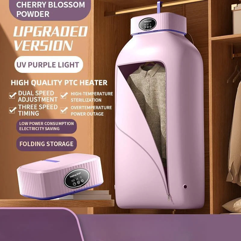 Portable Clothes Dryer Mini Electric Laundry Dryer for Travel Home Apartment Foldable Fabric Drying Bag for Underwear Socks