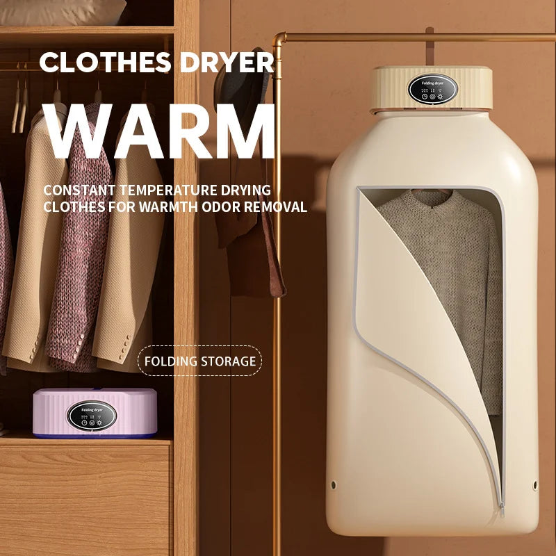 Portable Clothes Dryer Mini Electric Laundry Dryer for Travel Home Apartment Foldable Fabric Drying Bag for Underwear Socks