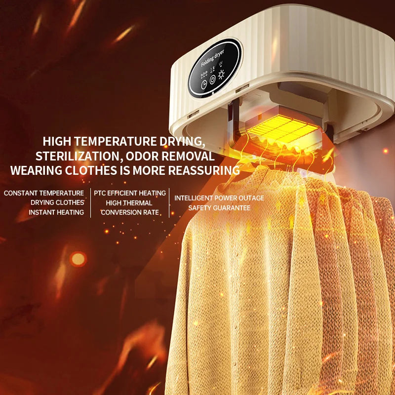 Portable Clothes Dryer Mini Electric Laundry Dryer for Travel Home Apartment Foldable Fabric Drying Bag for Underwear Socks