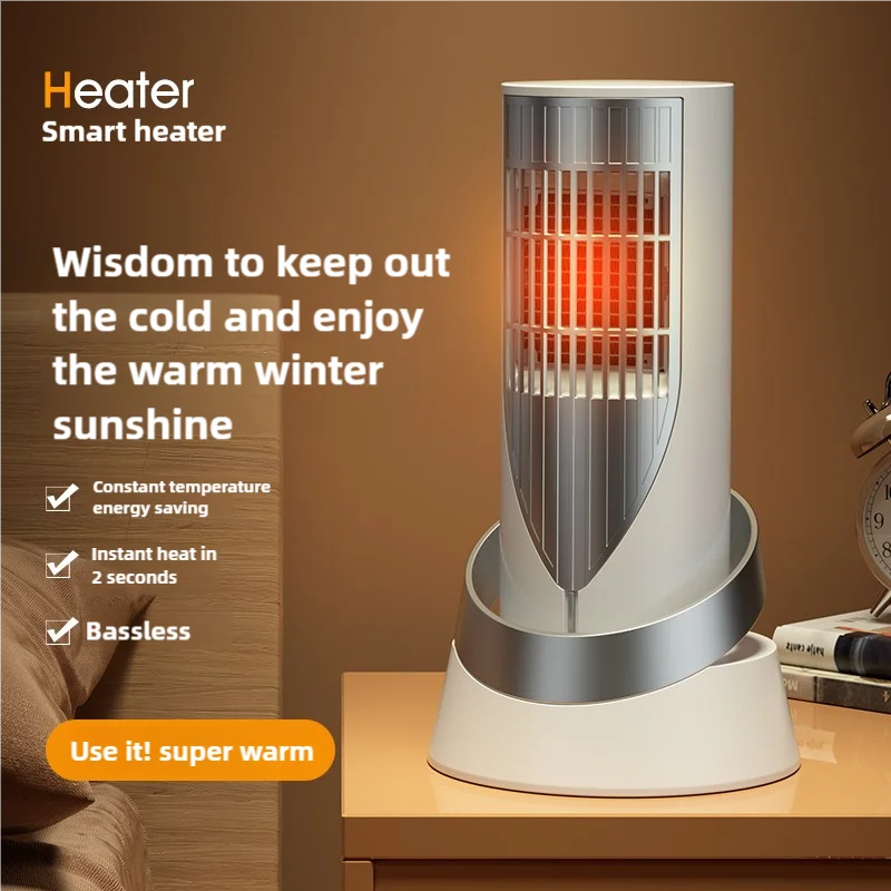 Portable PTC Ceramic Space Heater, Safe Mini Electric Heater for Home & Office
