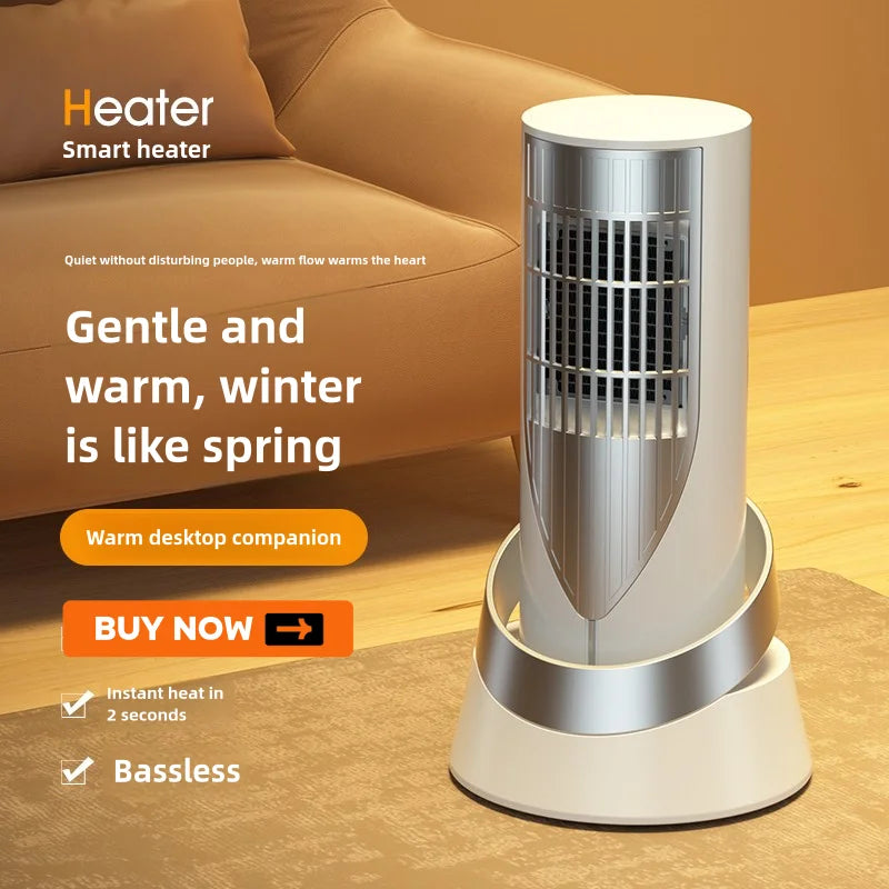 Portable PTC Ceramic Space Heater, Safe Mini Electric Heater for Home & Office