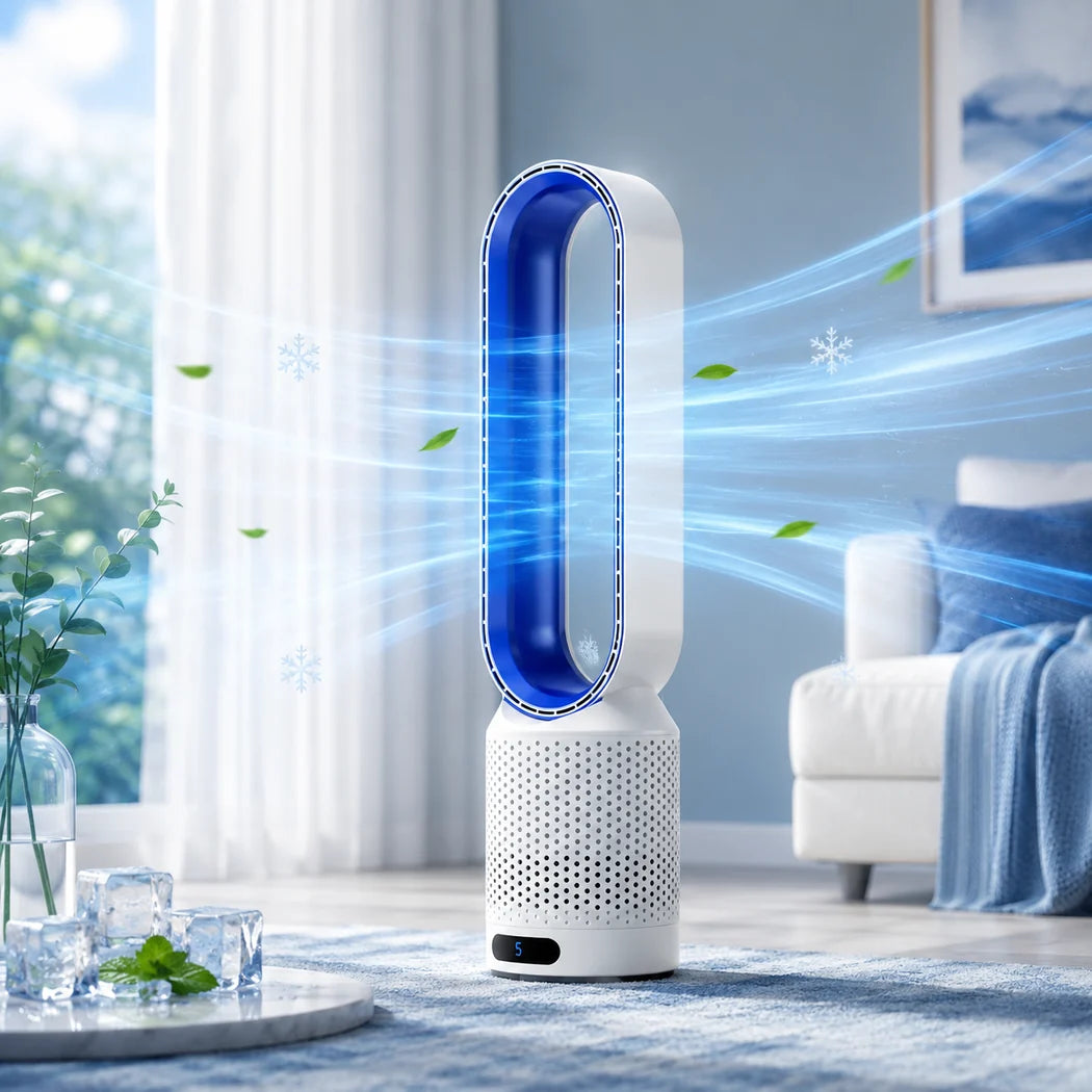 40W 20 Inch Bladeless Floor Fan Remote Control Low Noise