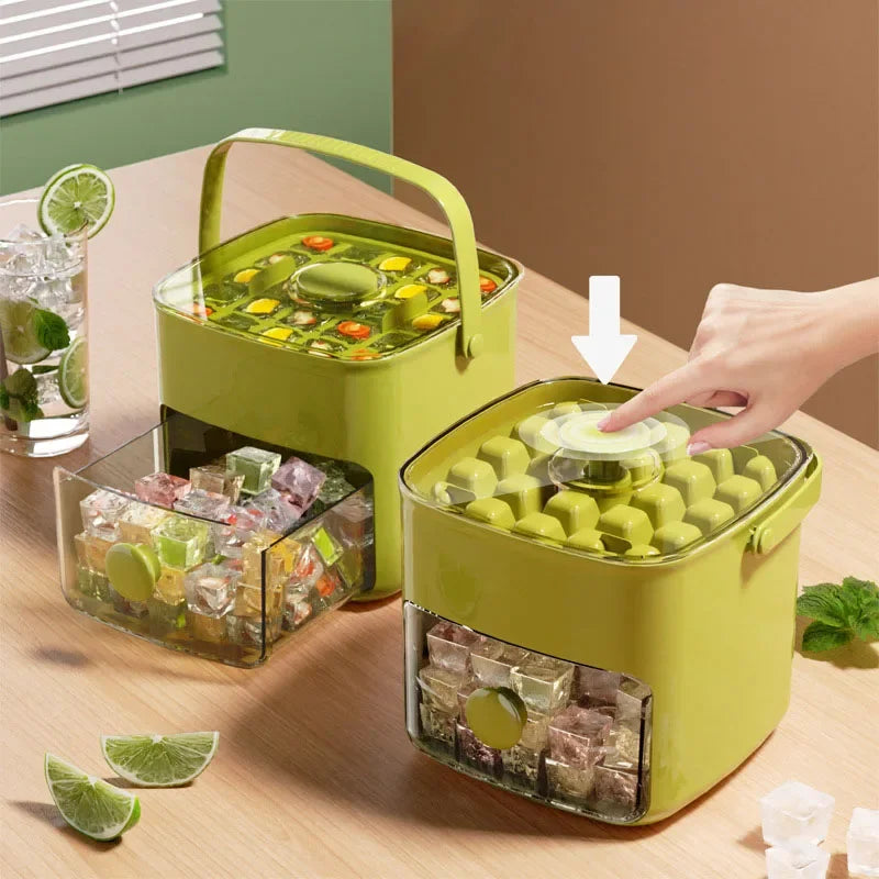 48 Grid Ice Cube Mold Reusable Refrigerator Ice Maker One-touch Easy Release Homemade Ice Cube Tray Mold Home Ice Making Tool