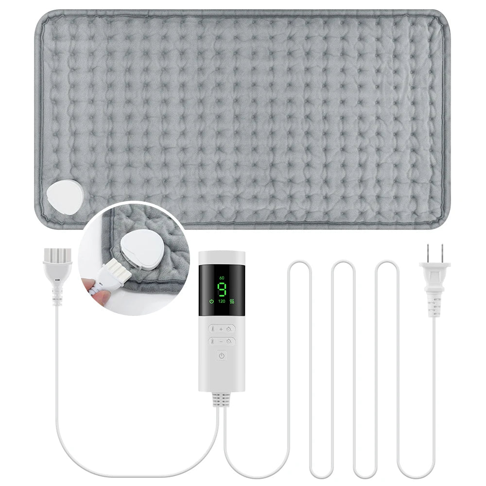 30×60cm Electric Heating Pad for Back Neck Shoulder, 9 Heat Levels 4 Timer