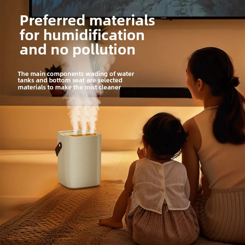 1.8L Portable Humidifier 3‑Hole Spray Ambient Night Light Timing Auto‑Off