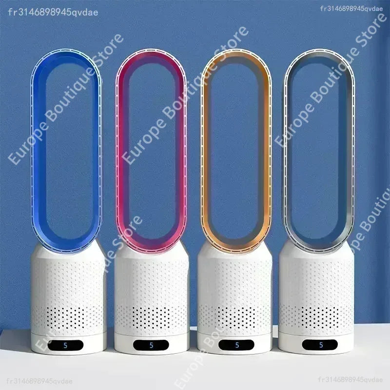 2026 Quiet Bladeless Tower Fan Air Purification Electric Fan Circulation for Dormitory Home Floor Desk Desktop