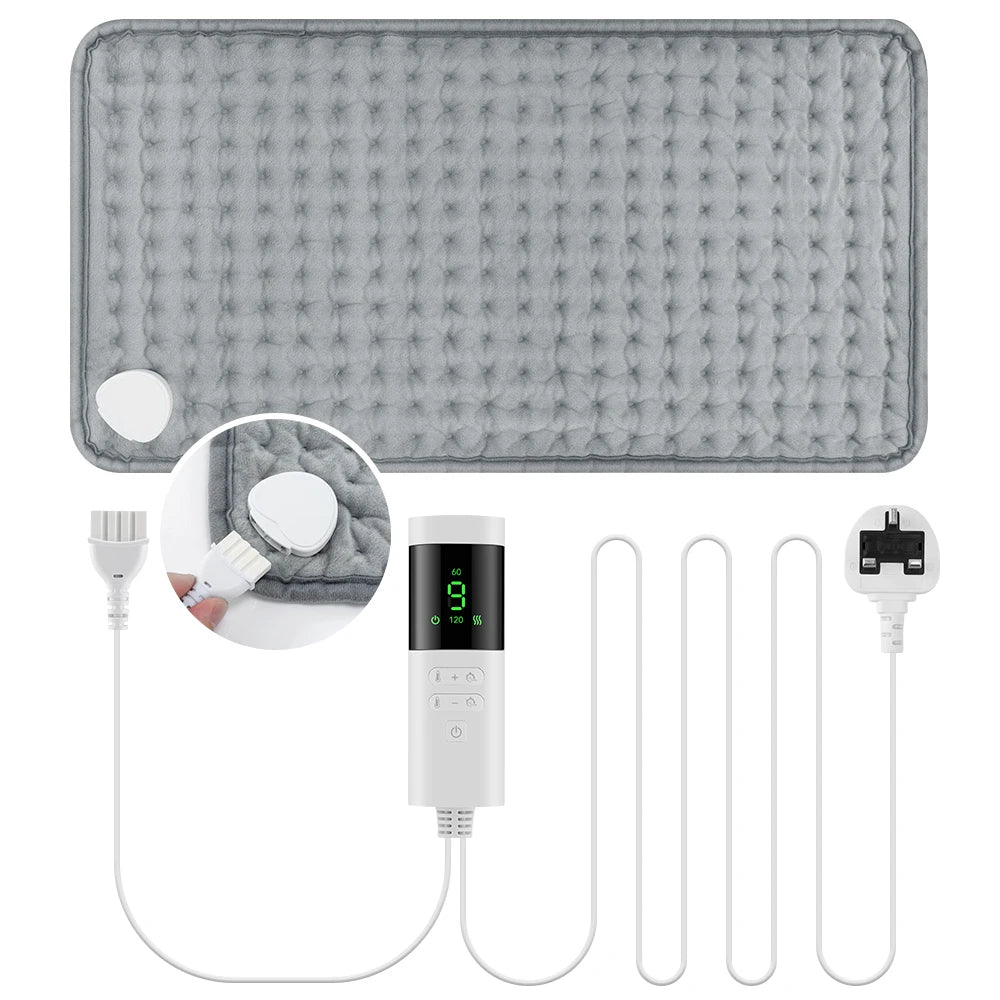 30×60cm Electric Heating Pad for Back Neck Shoulder, 9 Heat Levels 4 Timer