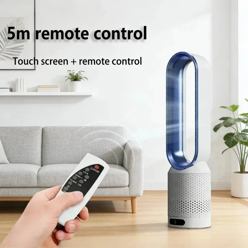 【Warm air conditioning fan】, cold air bladeless tower fan, integrated intelligent bladeless fan with remote control, 8-speed wind speed, intelligent timing, 90 ° swing, suitable for quiet cooling fans in home offices