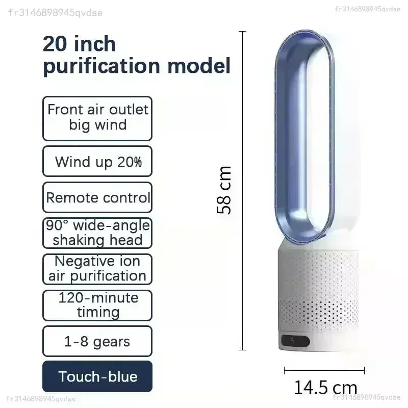 2026 Silent Bladeless Electric Fan Air Cleaning Circulating Tower Fan for Home Dorm Table Floor