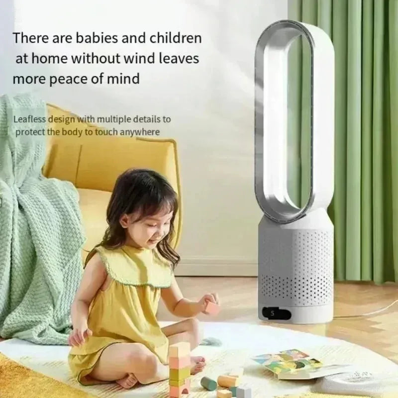 【Warm air conditioning fan】, cold air bladeless tower fan, integrated intelligent bladeless fan with remote control, 8-speed wind speed, intelligent timing, 90 ° swing, suitable for quiet cooling fans in home offices