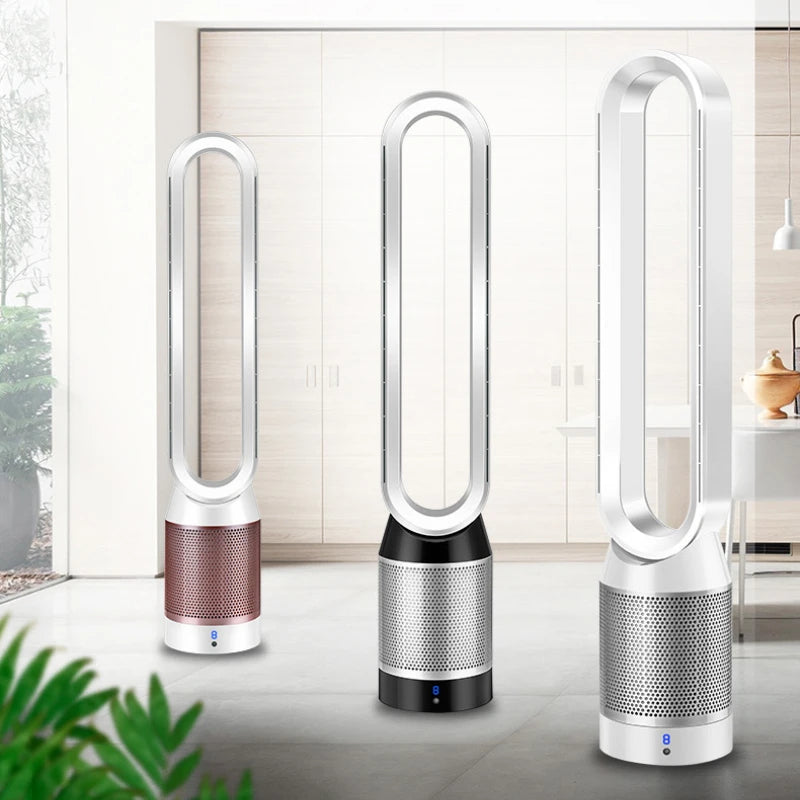 42'' Bladeless Air Purifier Tower Fan with 8 Wind Modes,Oscillating Baby-Safe Floor Fan,Remote Control Energy-Saving Design Home
