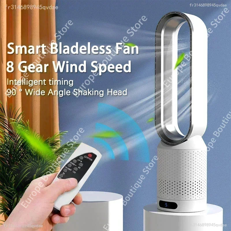 2026 Quiet Bladeless Tower Fan Air Purification Electric Fan Circulation for Dormitory Home Floor Desk Desktop