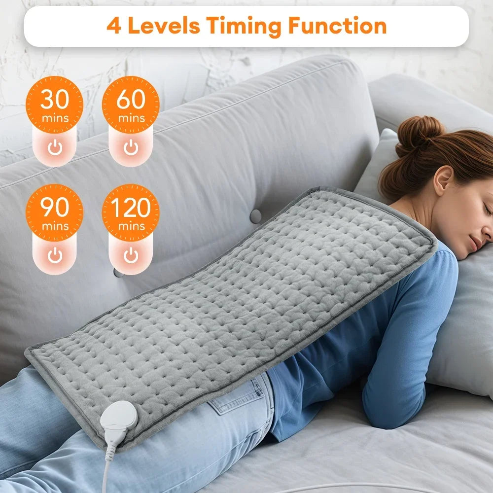 30×60cm Electric Heating Pad for Back Neck Shoulder, 9 Heat Levels 4 Timer