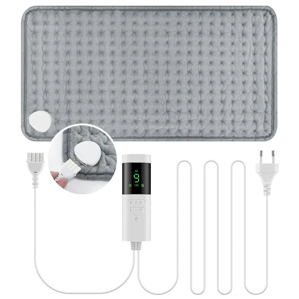 30×60cm Electric Heating Pad for Back Neck Shoulder, 9 Heat Levels 4 Timer