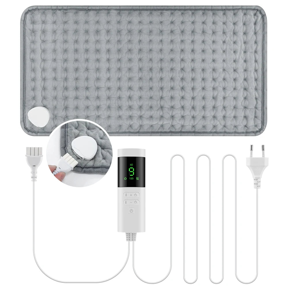 30×60cm Electric Heating Pad for Back Neck Shoulder, 9 Heat Levels 4 Timer