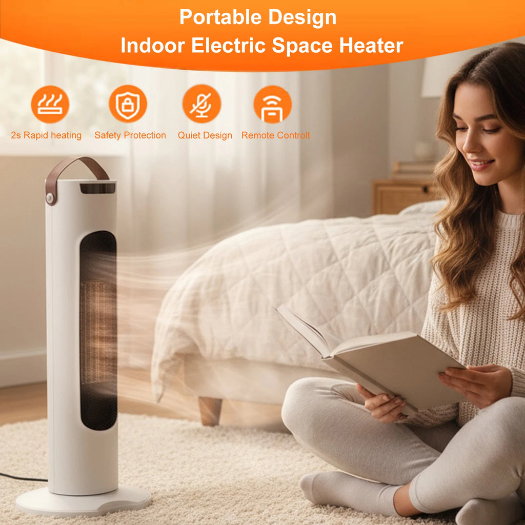 2000W Vertical Space Heater with Remote Control for Home Bedroom Office
