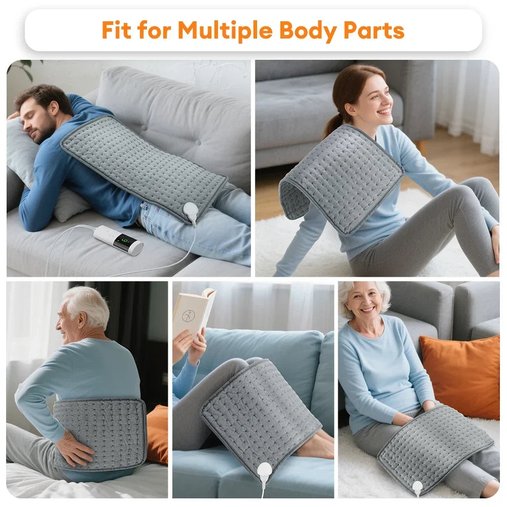 30×60cm Electric Heating Pad for Back Neck Shoulder, 9 Heat Levels 4 Timer