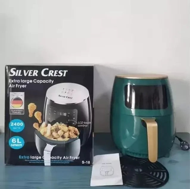 6L Large Capacity Air Fryer 1400W Multifunctional Touch Screen Fully Automatic Electric French Fries Maker for Household