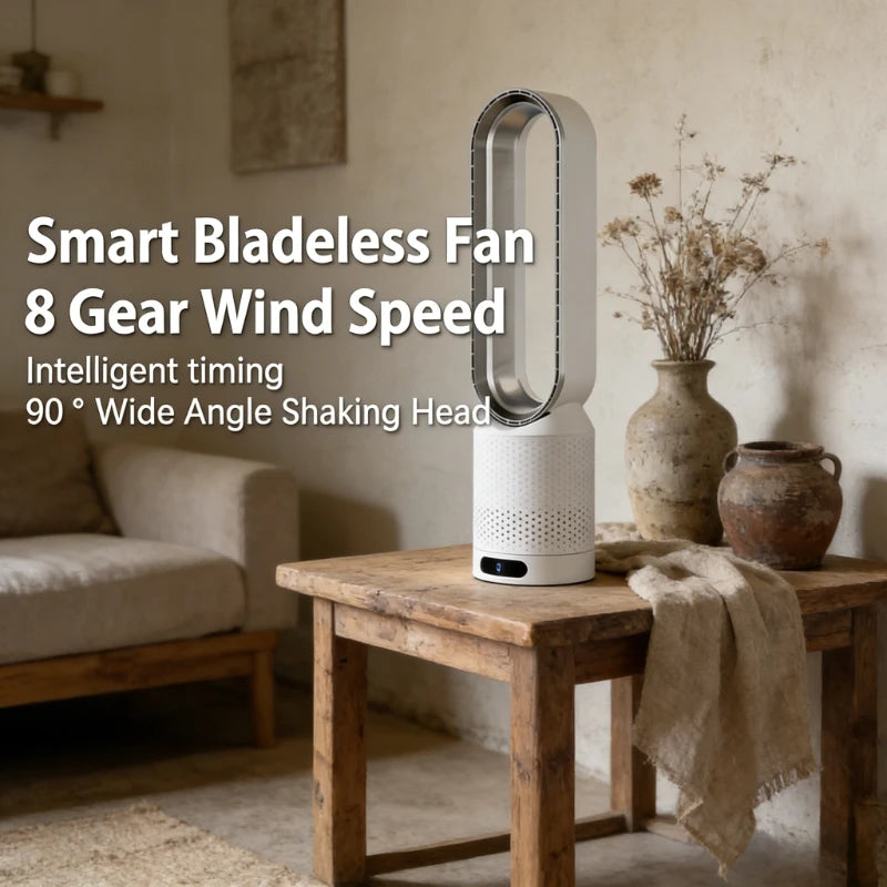No Blade Floor Fan Remote Control Quietest Household Silent Tower Fan for Dorm Room New