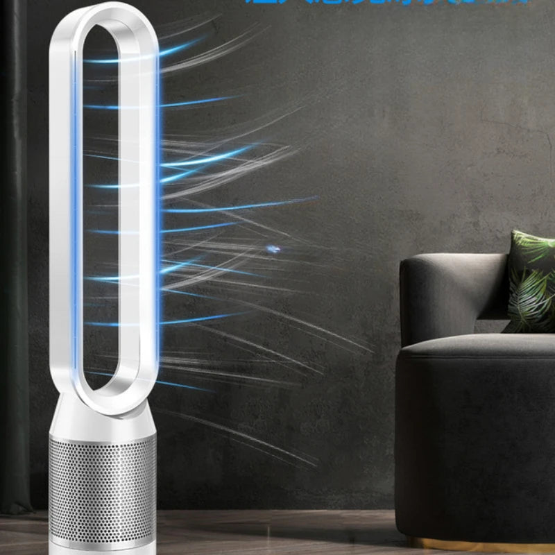 42'' Bladeless Air Purifier Tower Fan with 8 Wind Modes,Oscillating Baby-Safe Floor Fan,Remote Control Energy-Saving Design Home