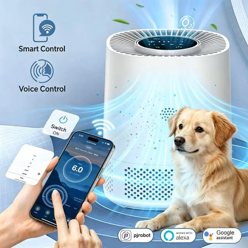 Smart WiFi Pet Air Purifier H13 True HEPA Filter for Pet Dander Odor Dust Smoke