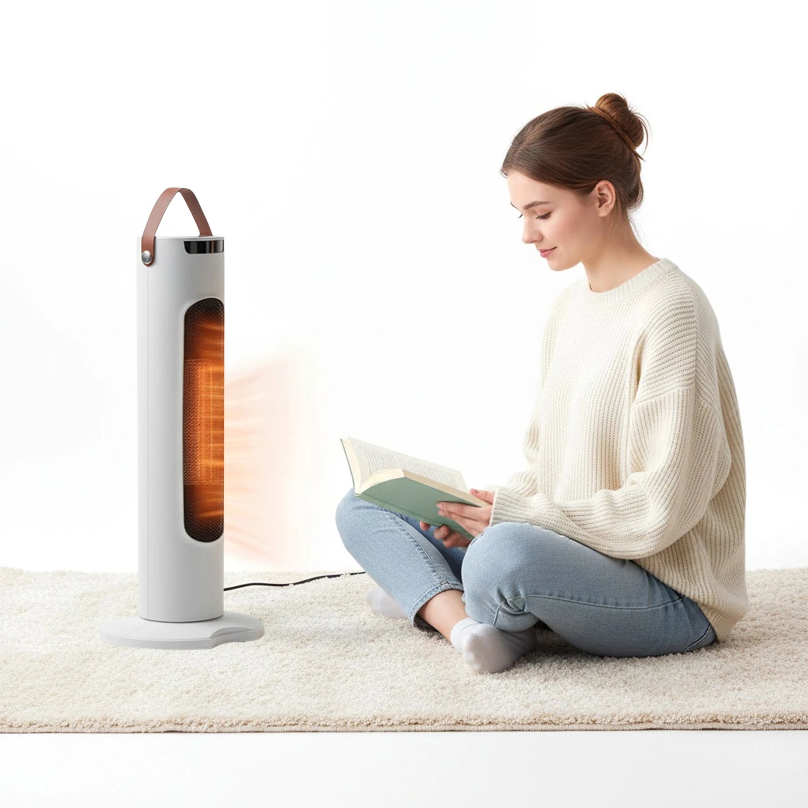 2000W Vertical Space Heater with Remote Control for Home Bedroom Office