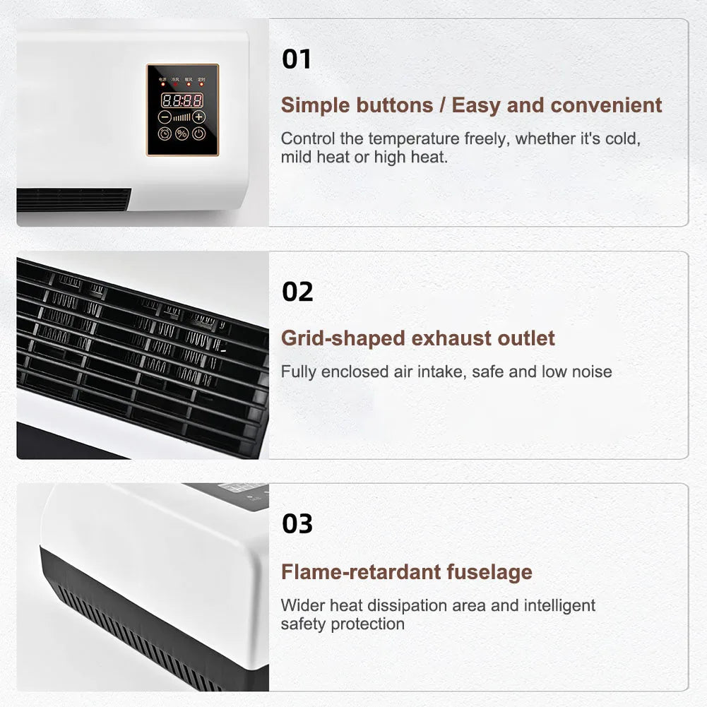 2 in 1 Cooling Heating Machine Ductless Air Conditioner Wall-mounted Air Conditioner Fan and Heater RV Air Conditioner Fan
