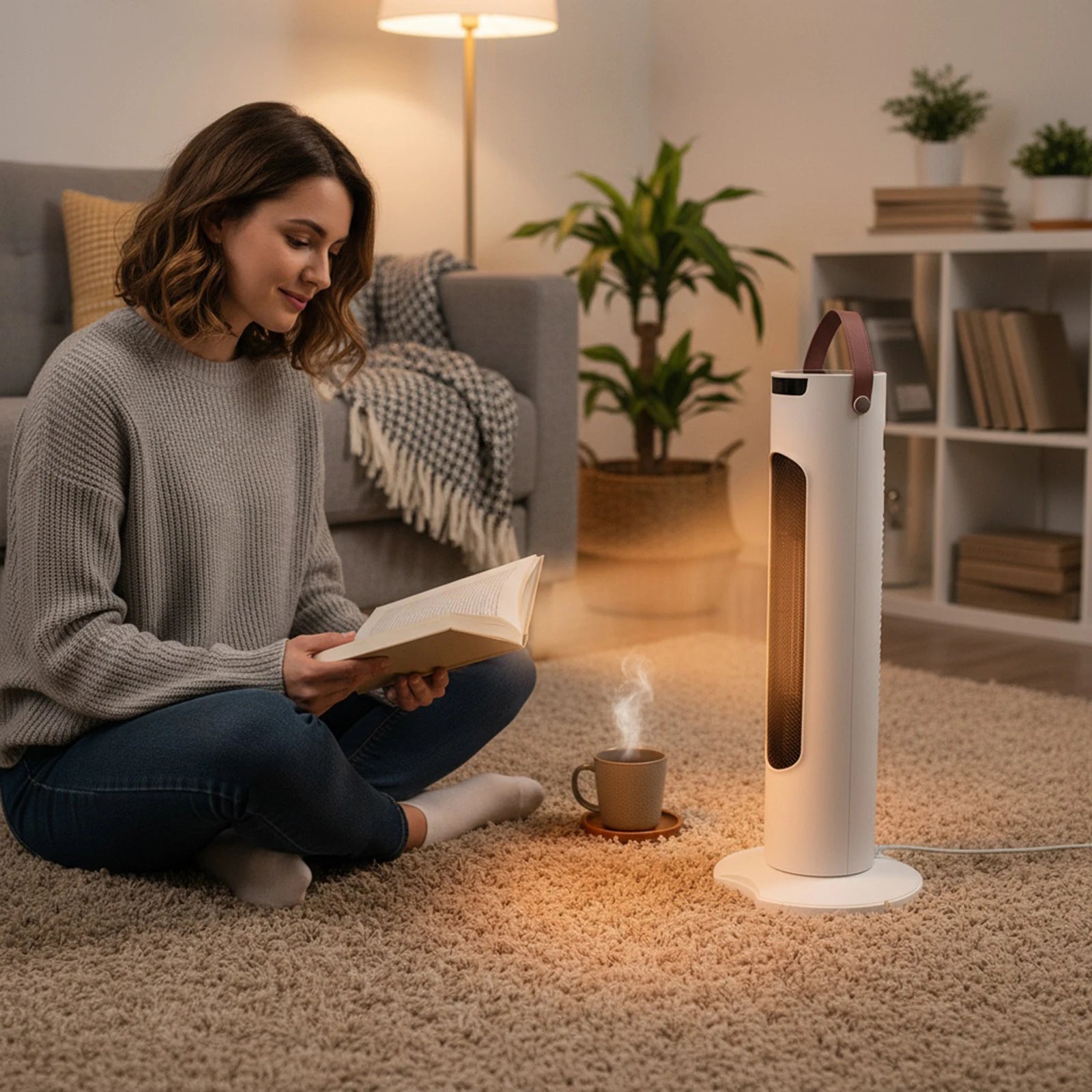 2000W Vertical Space Heater with Remote Control for Home Bedroom Office