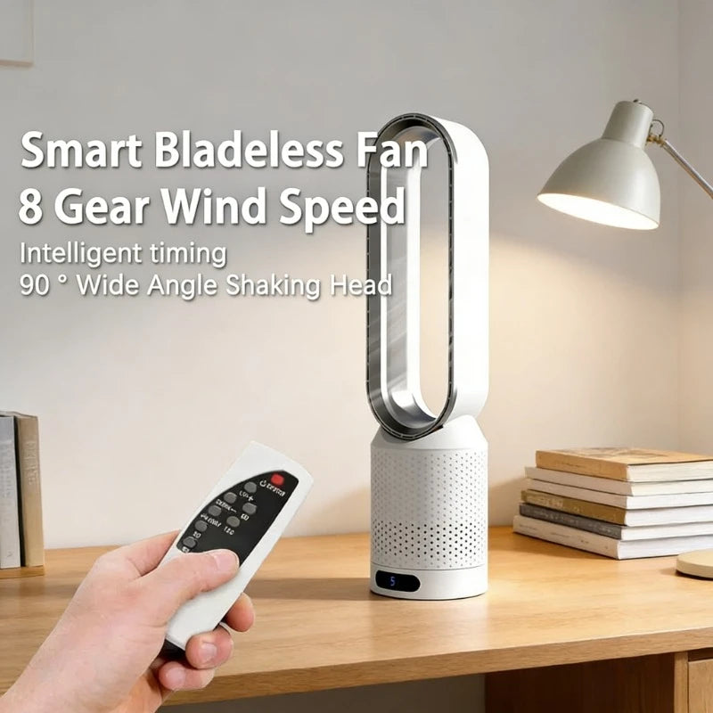 2026 Quiet Bladeless Tower Fan Air Purification Electric Fan Circulation for Dormitory Home Floor Desk Desktop