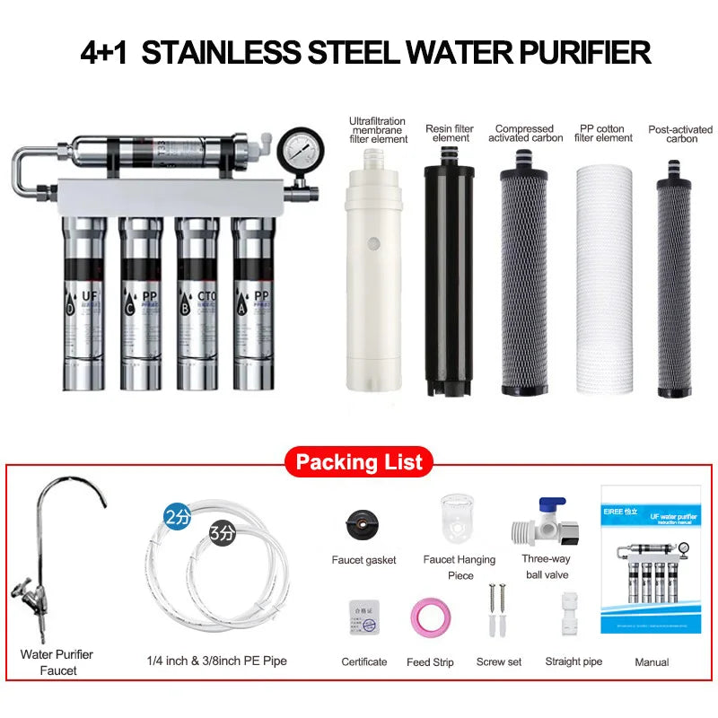 Household Water Purifier Direct Drinking Kitchen Tap Water Filter Pre-Filtration Ultrafiltration Water Purifier