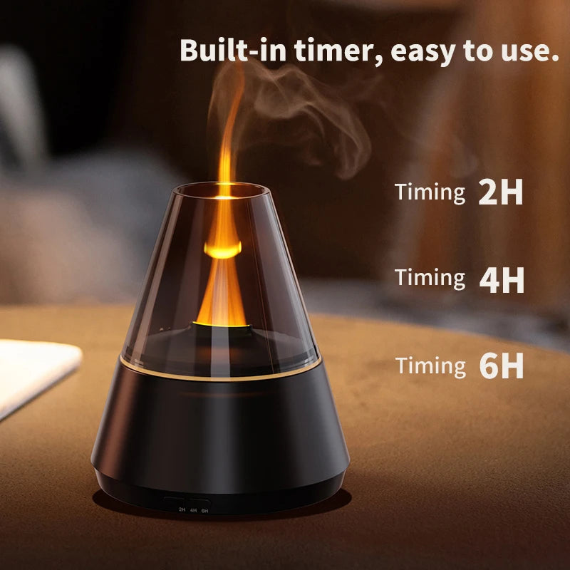 Candlelight Flame Aroma Diffuser Remote Control Auto‑Spray Essential Oil Humidifier