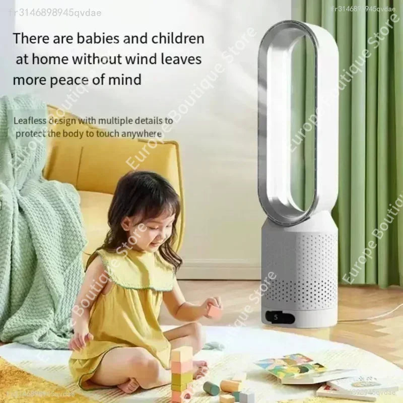 2026 Quiet Bladeless Tower Fan Air Purification Electric Fan Circulation for Dormitory Home Floor Desk Desktop