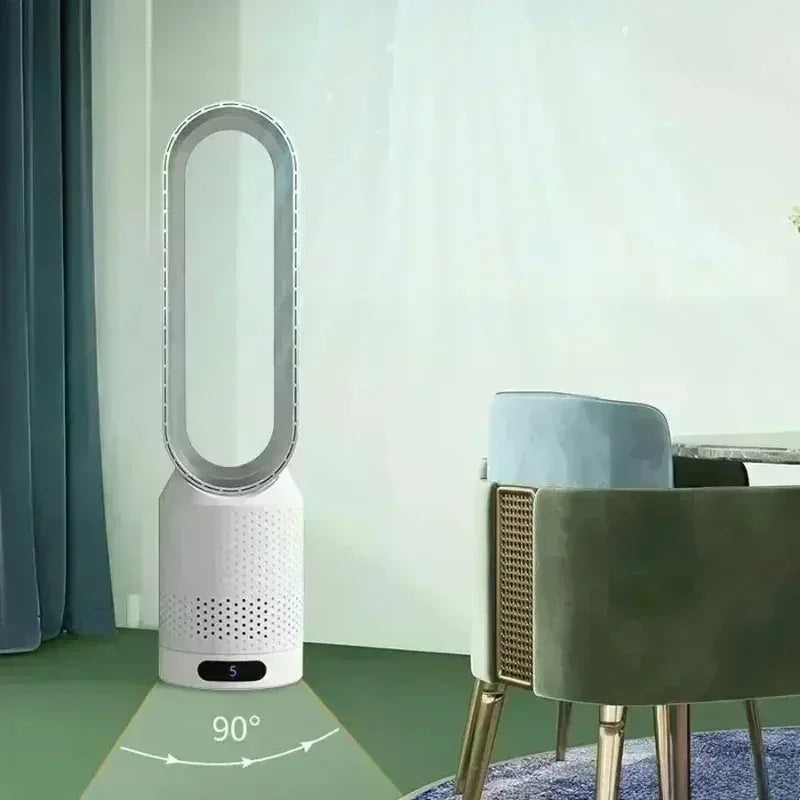 8 Speed Smart Bladeless Tower Fan Intelligent Timer 90° Shaking Head Remote Control Quiet Fan for Bedroom Office Living Room