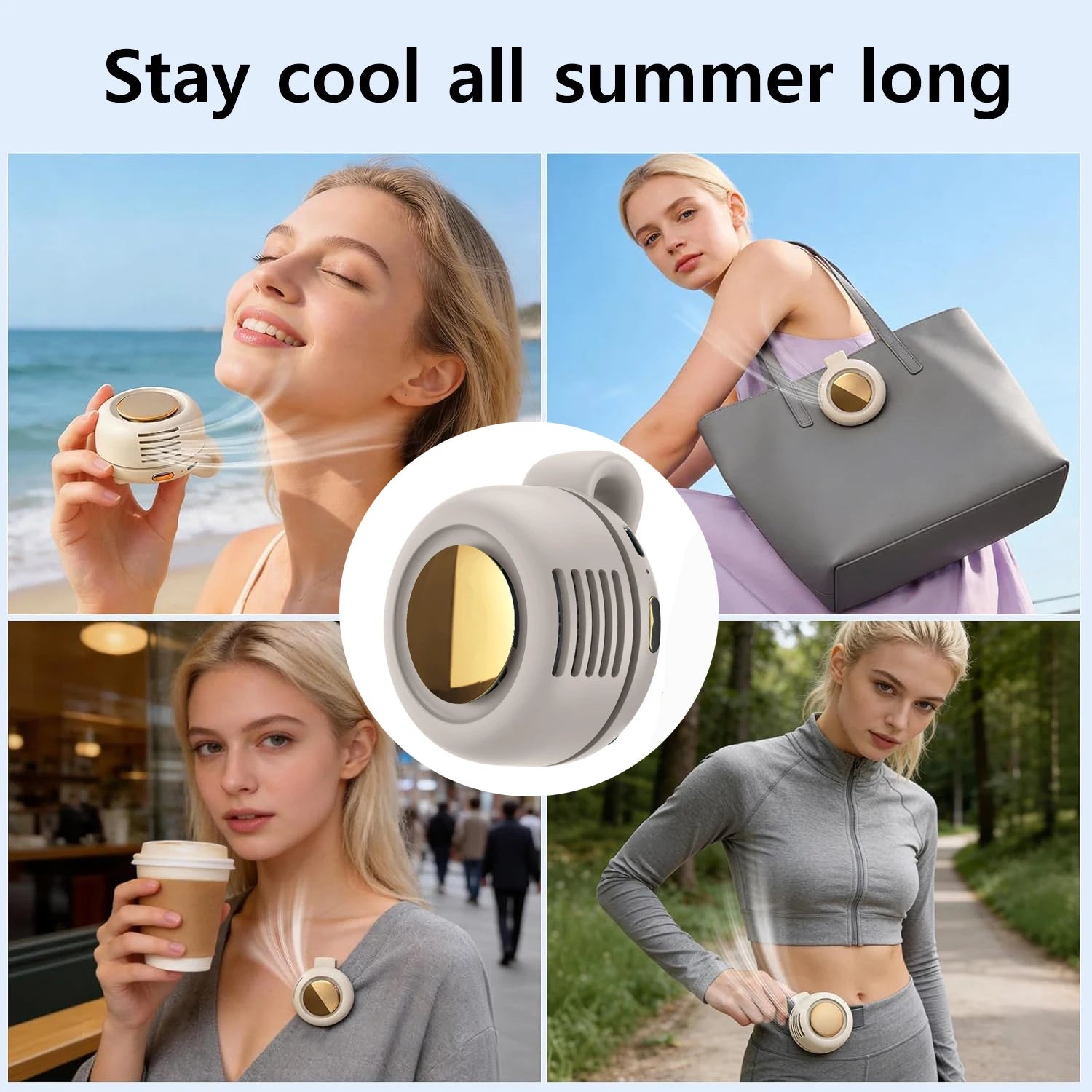 Clip-On Mini Bladeless Fan | 3-Speed Adjustable Portable Cooling Fan - WindFrameTech