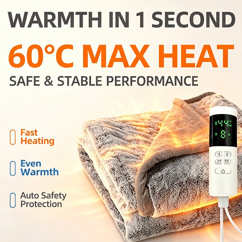 Fast Heating Thickened Electric Heated Blanket, Warm Household Blanket for Single or Two People - WindFrameTech