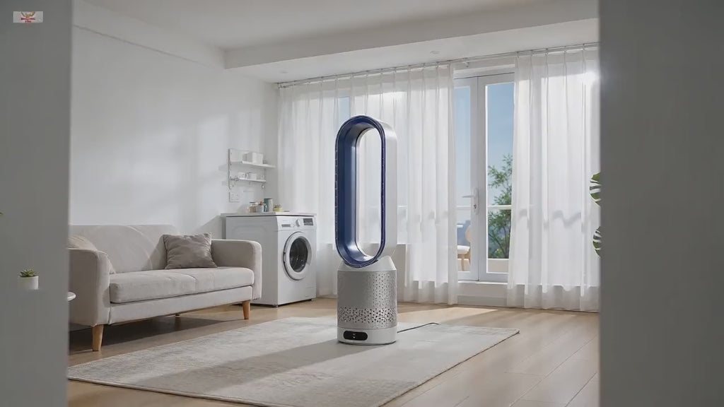Smart Remote Bladeless Fan | 8 Speed Timing Oscillating Quiet Cooling Fan