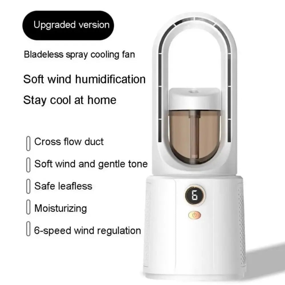 Sleek Bladeless Air Purifier Fan with 6-Speed Control - WindFrameTech