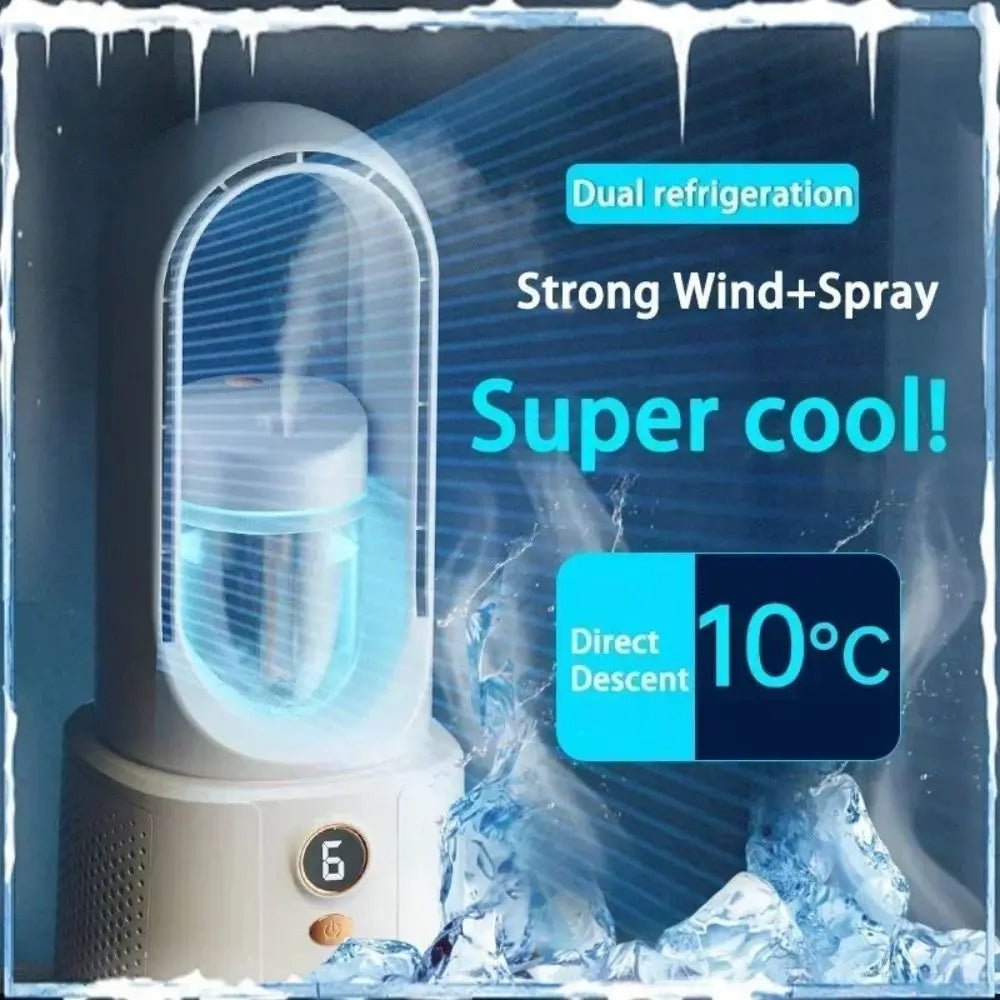 Sleek Bladeless Air Purifier Fan with 6-Speed Control - WindFrameTech