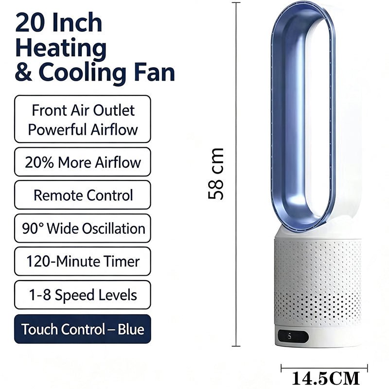 Smart 2-in-1 Cooling & Heating Tower Fan | All-Season Comfort - WindFrameTech