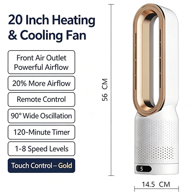 Smart 2-in-1 Cooling & Heating Tower Fan | All-Season Comfort - WindFrameTech
